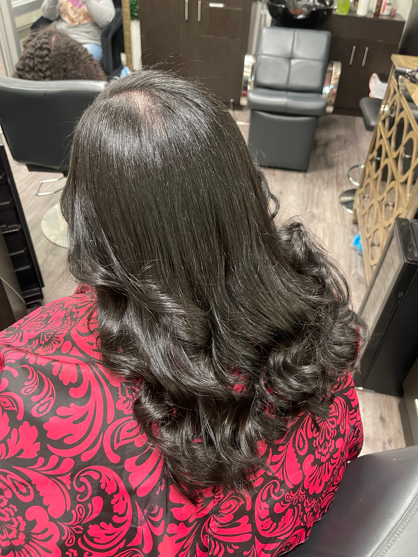 Silk Press with Curls