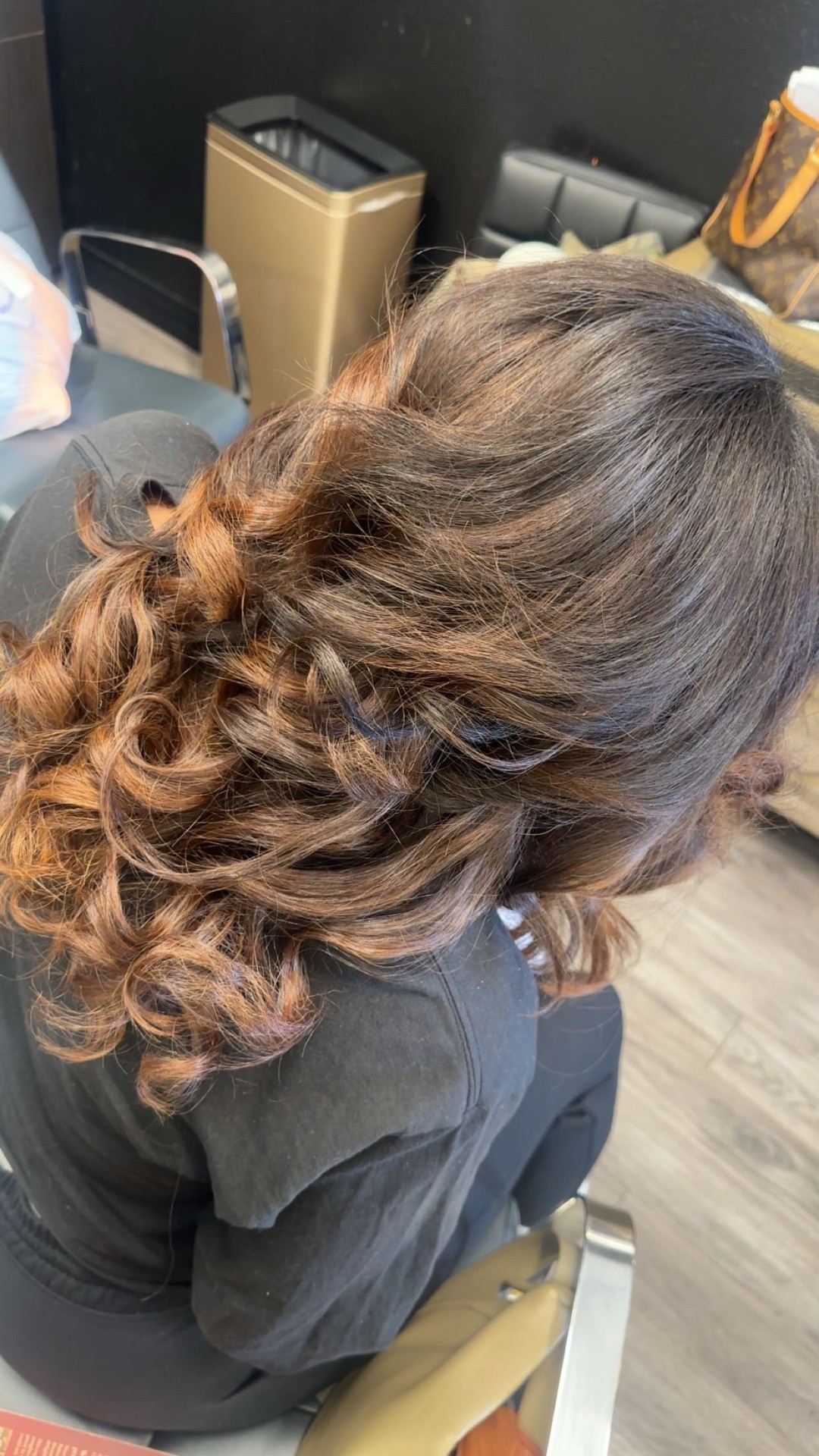 Caramel Curl Updo